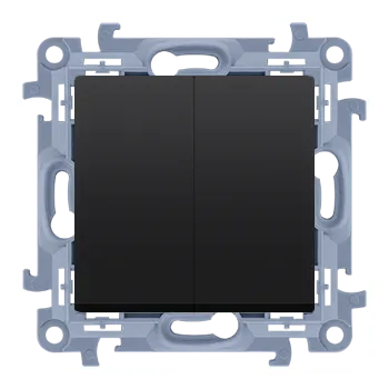 vypínač Vypínač střídavý 2 násobný, s orientačním LED podsvětlením, bez piktogramu,, Simon 10 CW6/2L.01/X/49