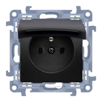 Elektrická zásuvka Zásuvka silová 1 násobná typ E, s uzemněním, IP44, s těsněním, víčko v barvě krytu,, Simon 10 CGZ1BC.01/49