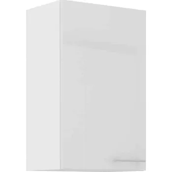 Šatní skříň Horní jednokřídlá skříň, široká 45 cm Bílý lesk