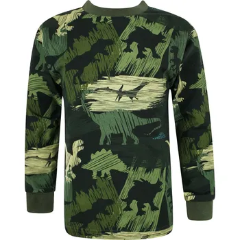 Chlapecké tričko V-Mart, Chlapecké tričko s dlouhým rukávem Khaki dinosauři 92