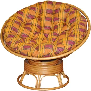 Papasan Axin Trading Ratanový papasan houpací medový s polstrem Polstr: Okrový