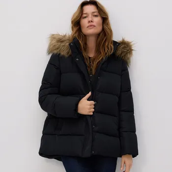 Dámský kabát Reserved - Prošívaná bunda s přírodním peřím - černý - VZ699-99X - VZ699-99X-M