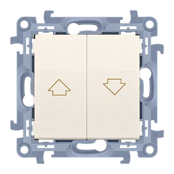vypínač Tlačítko žaluziový, řazení 1/0+1/0 s blokováním, 10 A / 230 V~, šroubové svorky, Simon 10 CZW1.01/41, krémová