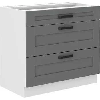 Kuchyňská skříňka šuplíky, šíře 80 cm Bílý Šedý mat