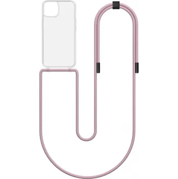 Pouzdro na mobilní telefon Kryt Simple iPhone 11 s růžovou šňůrkou průhledný (obal neboli pouzdro na iPhone 11)