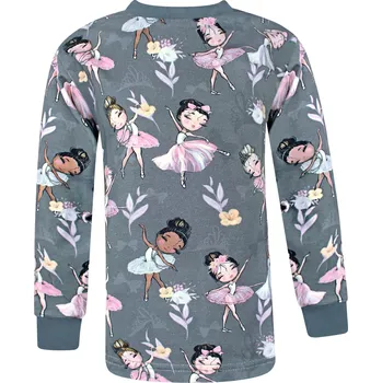 Dívčí oblečení V-Mart, Dívčí tričko s dlouhým rukávem Baletky na šedé 98