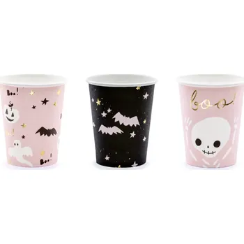 Jednorázové nádobí PartyDeco Kelímky papírové Boo! mix - 220ml 6ks