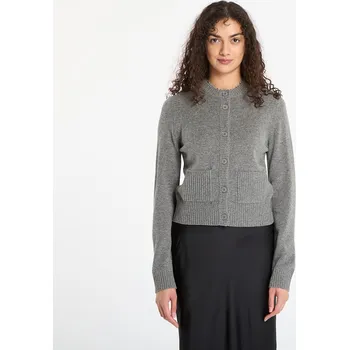 Dámský svetr Svetr Samsøe Samsøe Saelif Short Cardigan Dark Grey Melange XS