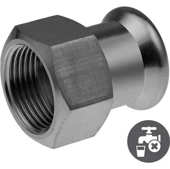 Instalatérský materiál KAN-therm Inox 304 Přechod nerezový lisovací s vnitřním závitem pro topení 28 x 3/4" x 28 mm, profil "M", 1609044025