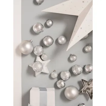 Venkovní osvětlení Sinsay - Balení 60 vánočních koulí - sříbrná - 930GF-SLV - 930GF-SLV-ONE