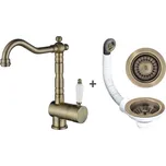 Baterie Aquastone AQ 6533 + výpust s přepadem mosaz