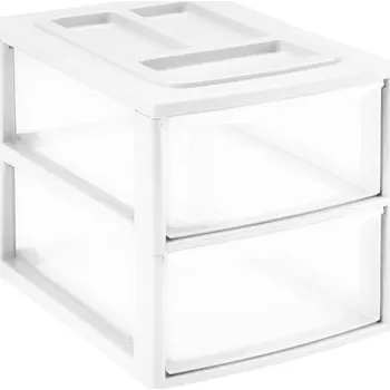 REGÁL SE DVĚMA ŠUPLÍKAMI 38X27X26CM, PLAST - mix barev