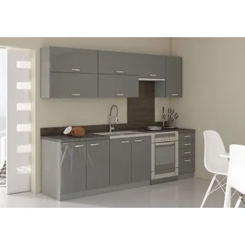 Kuchyňská linka REGINA č.1 -260cm Šedý lesk