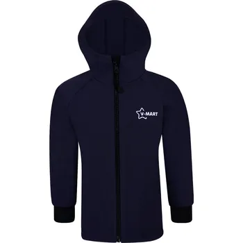 Chlapecká bunda V-Mart, PREMIUM dětská tmavě modrá softshellová bunda 110/116