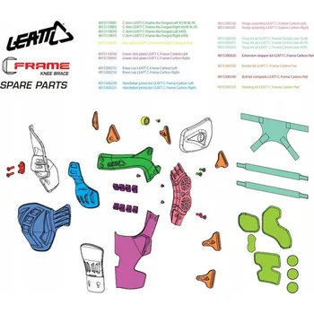Motocyklový chránič kolene a holeně LEATT HORNÍ RÁM PRO CHRÁNIČE KOLEN C-FRAME LEVÝ