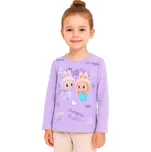Veselé dívčí tričko s dlouhým rukávem a obrázkem – 95 % bavlna, 5 % elastan Velikost: 146, Barva: Fialková