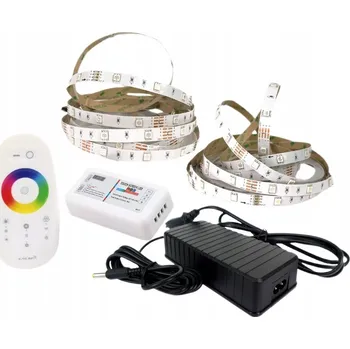 LED osvětlení Sada LED pásku 5050 RGB, bílá barva, RF dálkový ovladač, 10 m