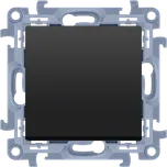 Tlačítko zapínací, bez piktogramu, řazení 1/0, 10 A / 230 V~, bezšroubové svorky, Simon 10 CP1C.01/49, černá