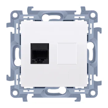 Elektrická zásuvka Zásuvka datová 1 násobná, RJ45 kat. 6 stíněná, Simon 10 C61E.01/11, bílá