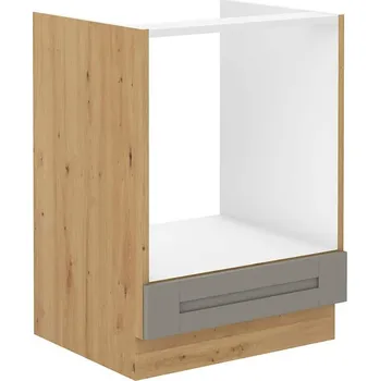 Šatní skříň Skříň na troubu, šíře 60 cm Dub artisan Světle šedý mat