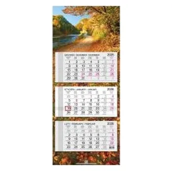 Kalendář Kalendarz 2026 trójdzielny główka płaska Jesień