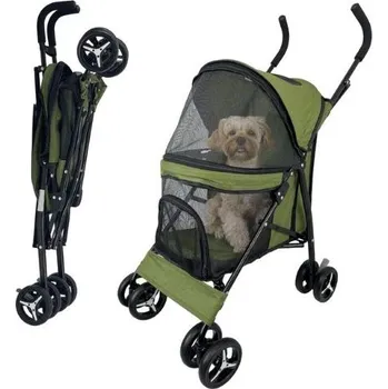 Kočárek pro psa Kočárek pro psy a kočky DTC801-3 do 15kg - golfové, skládací 25x105x30 cm, zelený