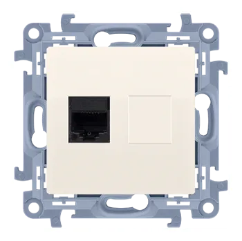 Elektrická zásuvka Zásuvka datová 1 násobná, RJ45 kat. 5e, Simon 10 C51.01/41, krémová