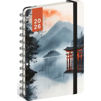 Diář NOTIQUE Spirálový 18měsíční diář Petito – Japonsko 2025/2026, 13 x 18 cm