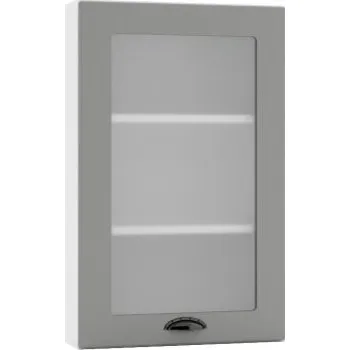 Ložnice Jednokřídlá skříň, šíře 45 cm prosklená Bílý Šedá