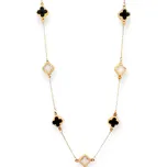 Leru Zlatý náhrdelník s Onyxem a perletí 5,76g