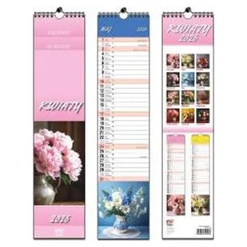 Kalendář Kalendarz 2026 paskowy 13 planszowy Kwiaty