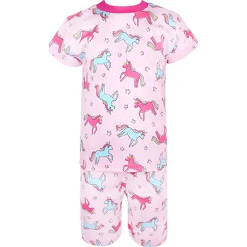 Dívčí pyžamo V-Mart, Dívčí pyžamo s krátkým rukávem Barevní jednorožci 116