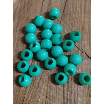 Korálek Plastové korálky s velkým průvlekem 25 ks 7x10 mm barva zelená