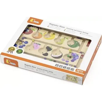 Dřevěná hračka Dřevěný magnetický labyrint pro učení barev a počítání
