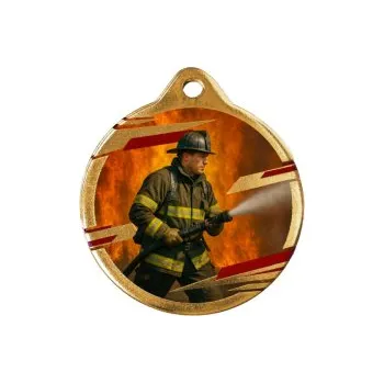 Hasičská medaile UV40012 - 40 mm, Zlato
