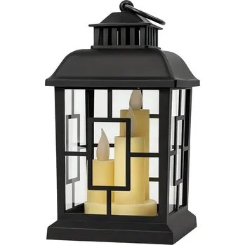 Venkovní osvětlení eCa LAMP54WZ1 Dekorační LED lucerna se svíčkami 23 cm, černá