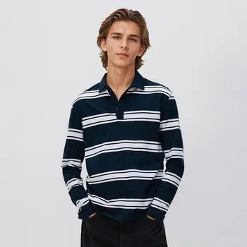 Reserved - Pruhované polo tričko comfort - tmavomodrá - 302EF-59X - 302EF-59X-L