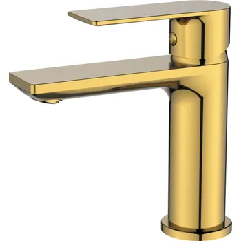 Vodovodní baterie Umyvadlová baterie MIXXUS PREMIUM ALEX 001 BRUSHED GOLD, zlatá + Kuchyňská chňapka v hodnotě 99,-