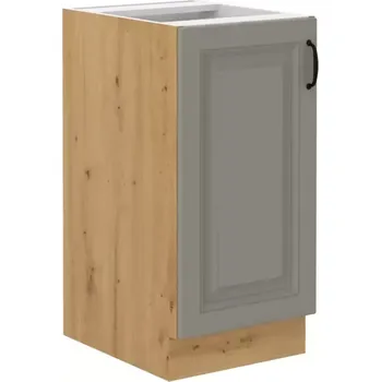 Šatní skříň Spodní skříň jednokřídlá, široká 40cm Dub artisan Světle šedý mat