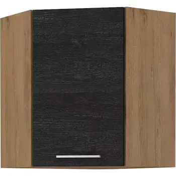 Šatní skříň Rohová skříň 45° Tmavé dřevo