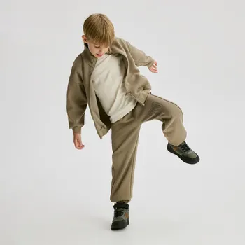 Chlapecká mikina Reserved - Úpletový set s bavlnou - kávová - 641FM-84X - 641FM-84X-164