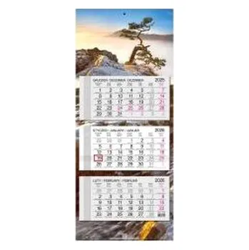 Kalendář Kalendarz 2026 trójdzielny główka płaska Pieniny