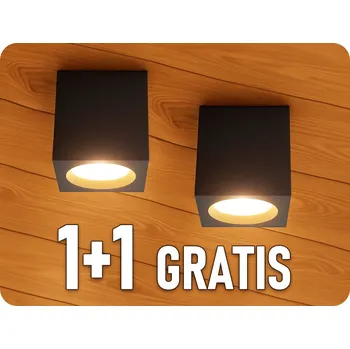 LED přisazené svítidlo CHLOE 7W, 560lm, CCT, hranaté, černé, 1+1 zdarma! [SLI043035CCT_PW]