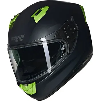 Helma na motorku Moto helma Nolan N60-6 Classico Nobile Nero/Verde Impulso Matte Finish Černá L