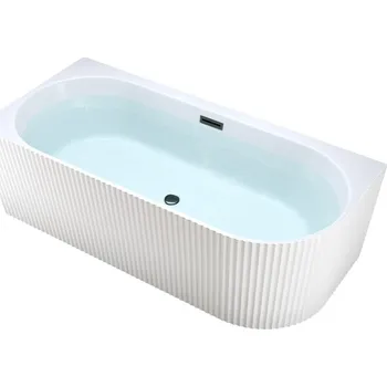 Vana BPS-koupelny Volně stojící rohová akrylátová vana HYD-RIO504D levá 170x75 bílá, odtokový komplet černý