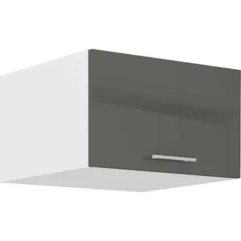 Šatní skříň Horní nástavbová skříň, široká 60 cm Šedý lesk