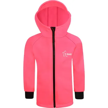 Dívčí bunda V-Mart, PREMIUM dívčí neon růžová softshellová bunda 110/116
