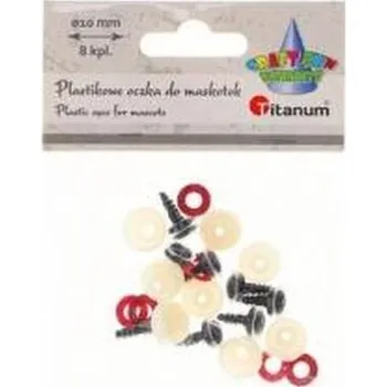 Set školních potřeb Oczy do maskotek plastikowe 10mm z mocowaniem 8szt