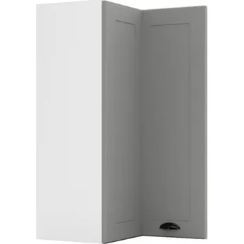 Šatní skříň Vysoká rohová skříň 90° Bílý Šedá