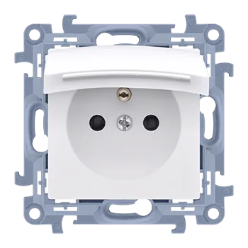 Elektrická zásuvka Zásuvka silová 1 násobná typ E, s uzemněním, IP44, s těsněním, se clonkami, víčko v, Simon 10 CGZ1BCZ.01/11